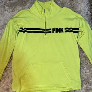 VICTORIA SECERT PINK Neon Green pullover 💛